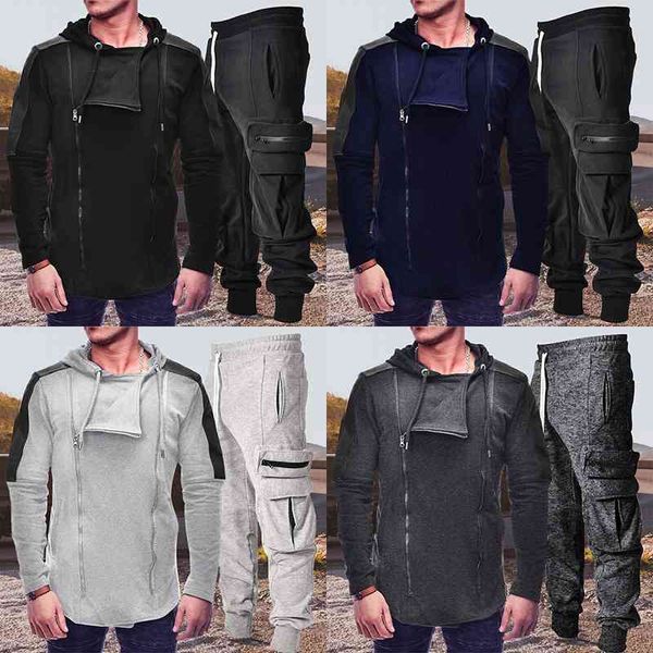 

autumn winter men's and women's fashion loose sweater large leisure sports jogging fleece suit, Black
