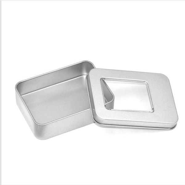 

storage bottles & jars 100pcs/lot fisherman's candy metal packaging boxes tinplate printing laser logo rectangular tin box can open win