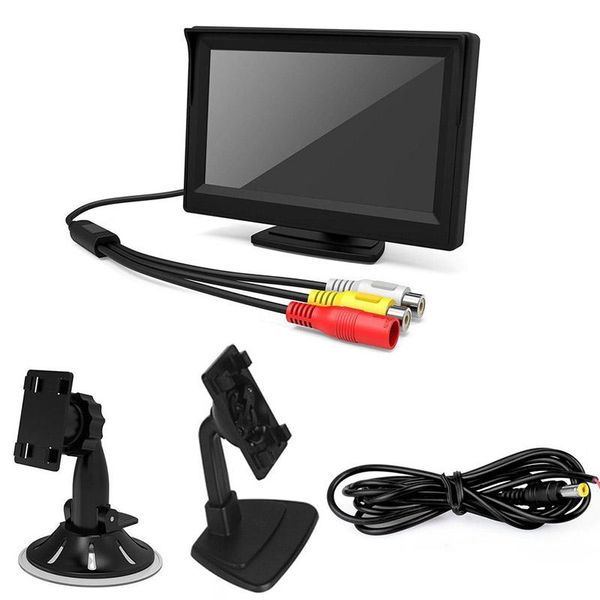 

car video 5 inch hd foldable rear view monitor reversing lcd tft display with night vision backup rearview camera for vehicle