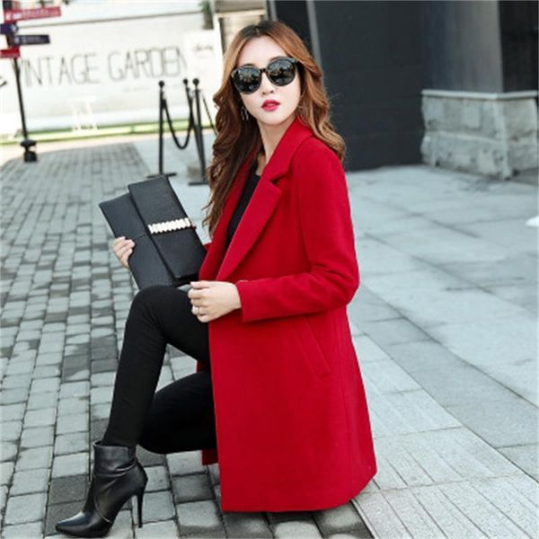 

2021 autumn and korean winter fashion women's coat wool quality fh5q, Black