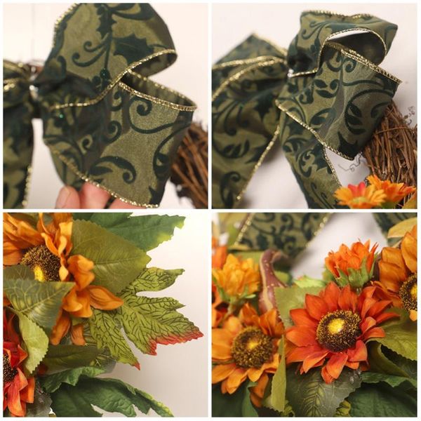 

decorative flowers & wreaths 2021 wreath halloween fake pumpkin pine cones wall hanging garland for thanksgiving wedding home dec