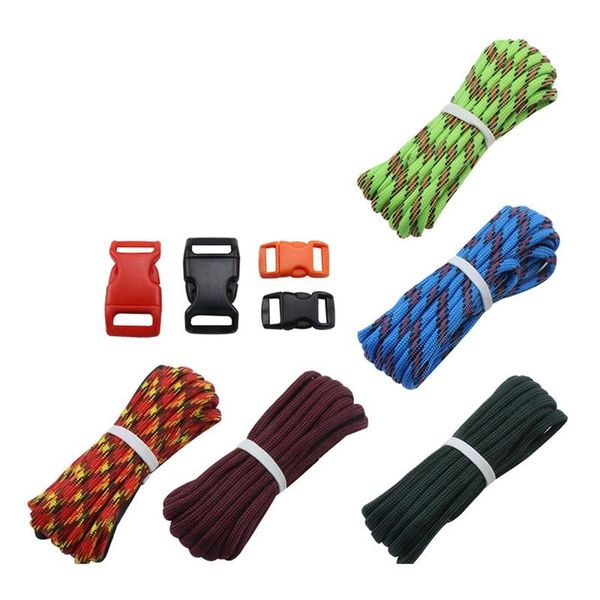 

new 7 strand paracord buckles kit parachute cord lanyard rope for diy braided bracelet pendant clothesline outdoor tools