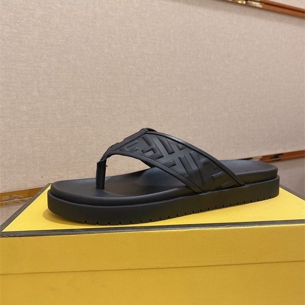 

official website 70% off outlet summer new herringbone sandals embossed leather surface outdoor thick soled beach shoes guangzhou men's, Black