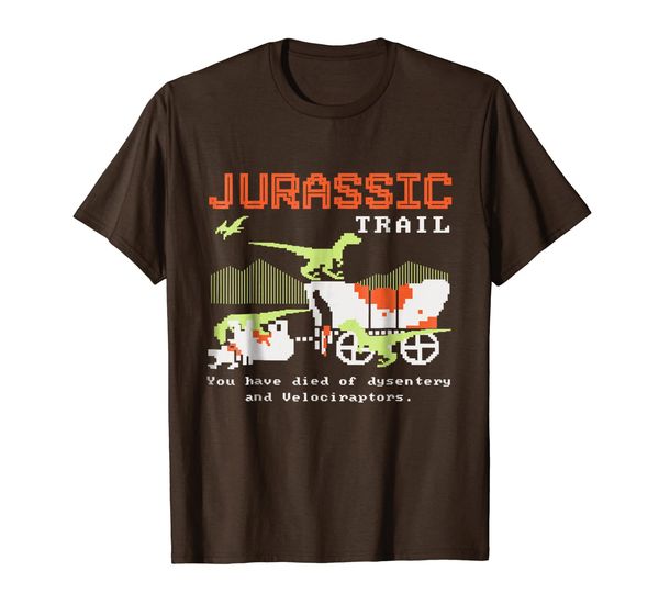 

jurassic-trail-you-have-died-of-dysestery-and-velociraptors, White;black