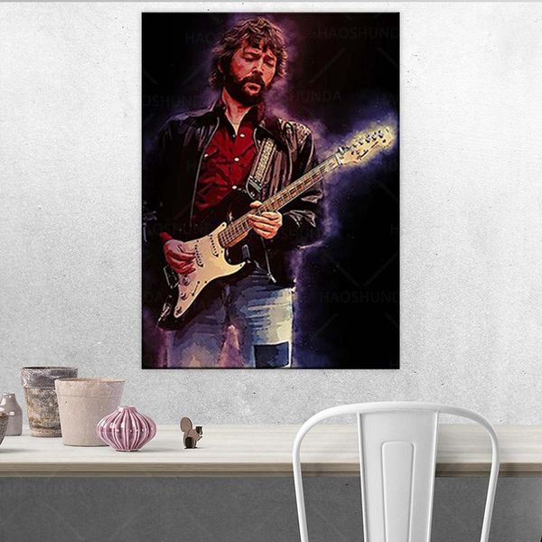 

paintings singer star eric clapton picture home decor nordic canvas painting wall art hand posters and print for living room