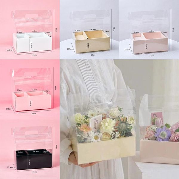 

gift wrap foldable pvc box candy transparent bag with handle flower wedding party decor florist supplies