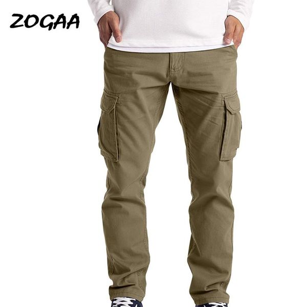 

men's pants zogaa pant men spring autumn casual young overall multi-pocket straight trouser trendy loose streetwear chic all-match, Black