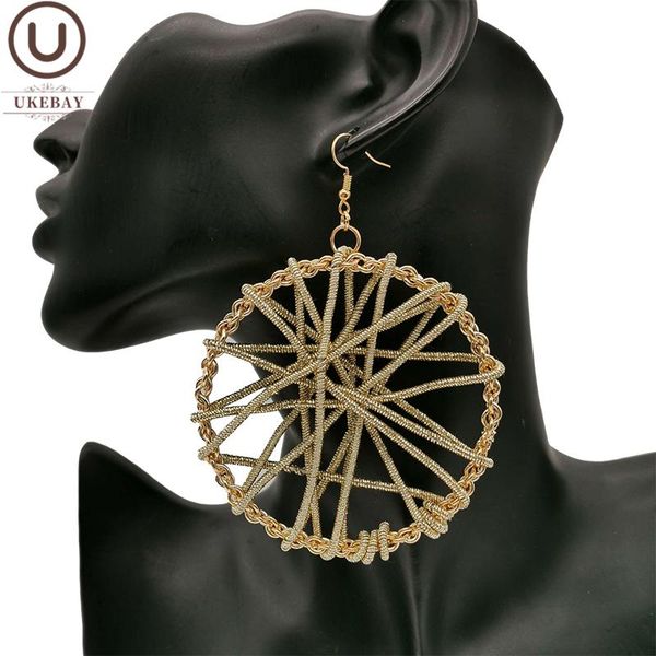 

dangle & chandelier ukebay designer luxury earrings women big statement handmade drop ear earring silver color and gold jewelry