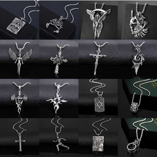 

chains fashion titanium steel necklace neutral various styles pendant viking personality retro hip hop gift, Silver