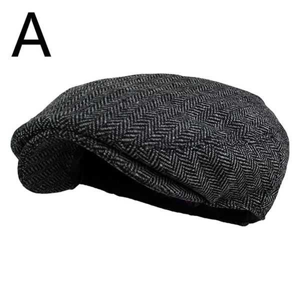 

berets selling men women soft plaid retro hats casul breathable winter bonnet warm comfort beret, Blue;gray