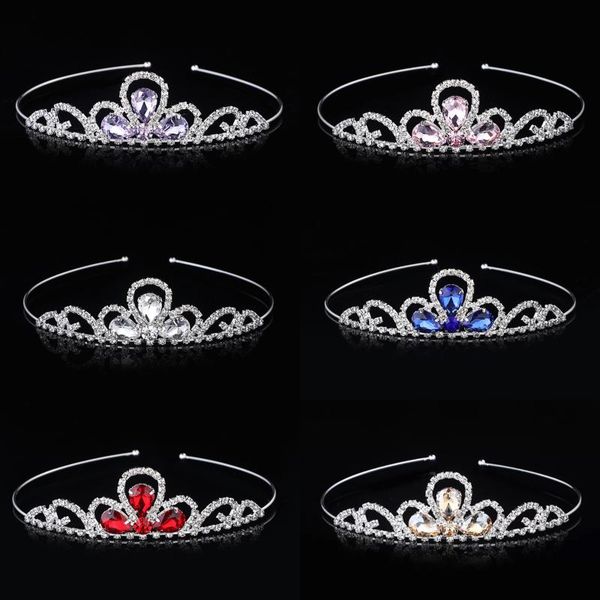 

fashion sparkle rhinestone princess girl crown bride headpiece stage performance birthday holiday gift head ornaments, Golden;silver
