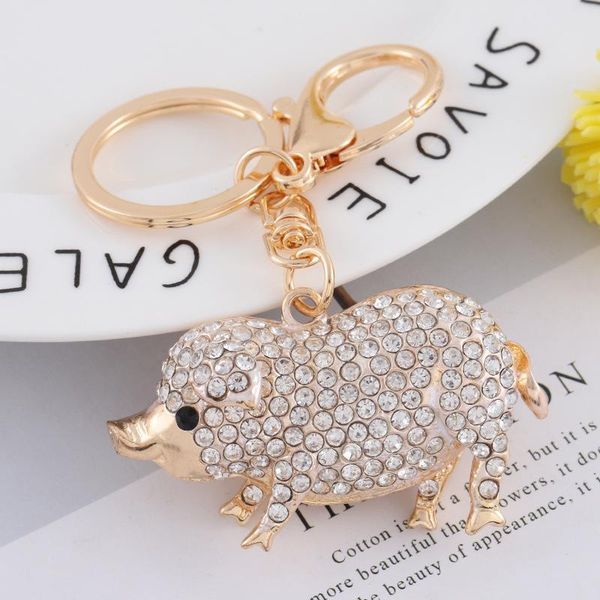 

keychains zodiac piglet keychain rhinestone pendant couple bag small gift key chain wholesale, Silver