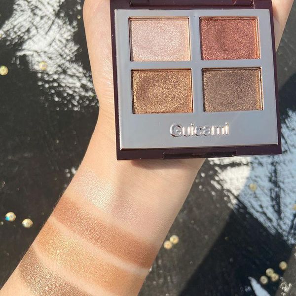 

eye shadow 4-color eyeshadow palette cool tone pearly matte glitter earth color not eay to powder lasting cosmetic tslm1