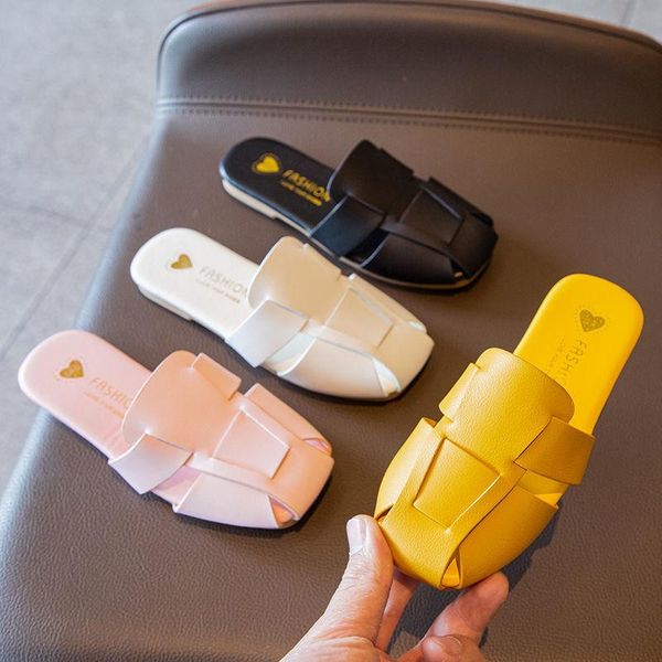 

slipper girls' baotou slippers versatile dress in summer 2021 soft bottom baby flat princess, Black;grey