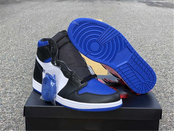 

genuine jumpman 1 men's basketball shoes blue black and white color high-sports shoelaces shoebox full size 40.5--46zwmc