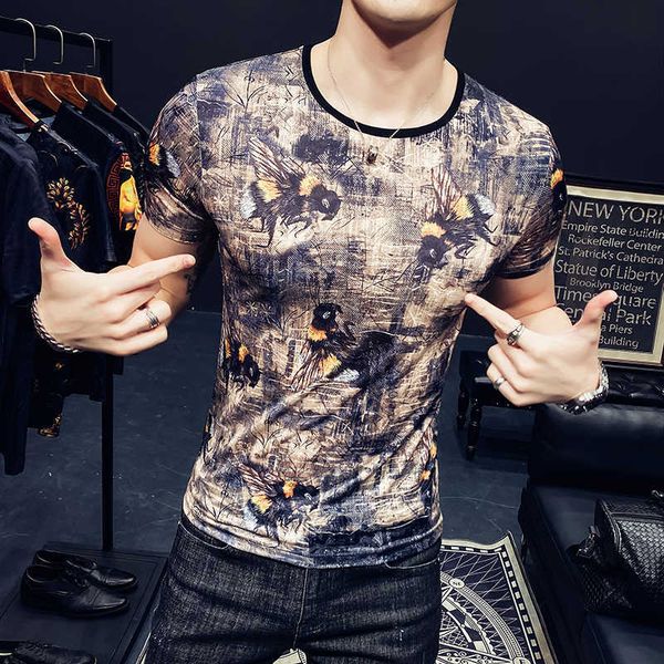 

fashion t shirt men casual slim fit short sleeve t shirt mens clothing streetwear hip-hop o-neck tees plus size 4xl 210527, White;black