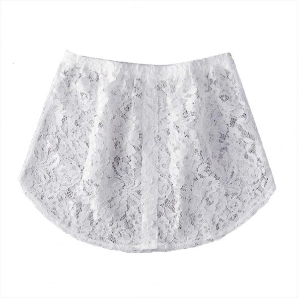 

fake irregular tail blouse women skirts hem removable underskirt sweater extender solid elastic mini underskirts, Black