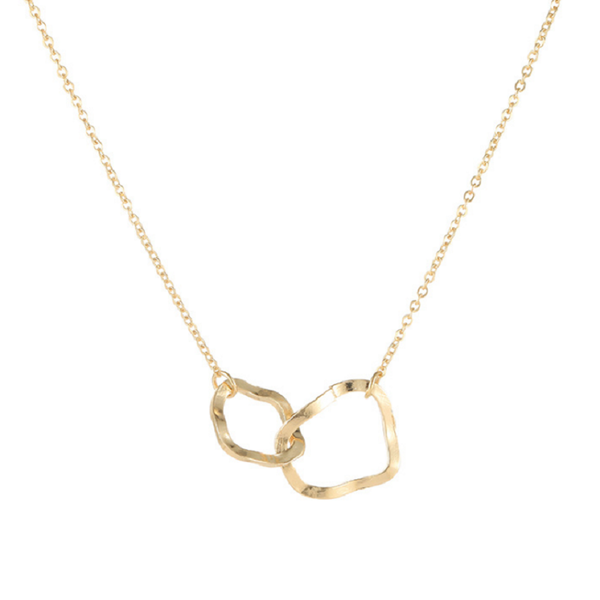 

pendant necklaces creative irregular geometry splice ins simple versatile double ring boudoir collarbone chaun south korea beauty niche neck, Silver