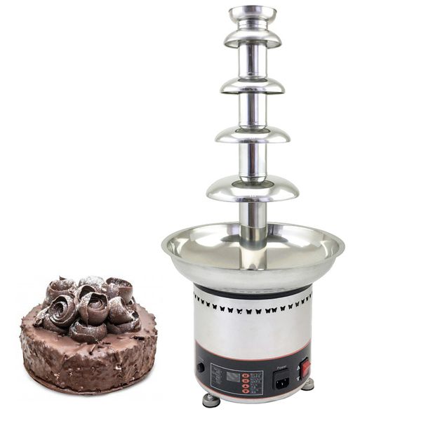Máquina de chocolate comercial de 5 níveis comerciais Máquina de chocolate elétrica Cachoeira de chocolate máquina de derretimento Fontes Fondue Festa