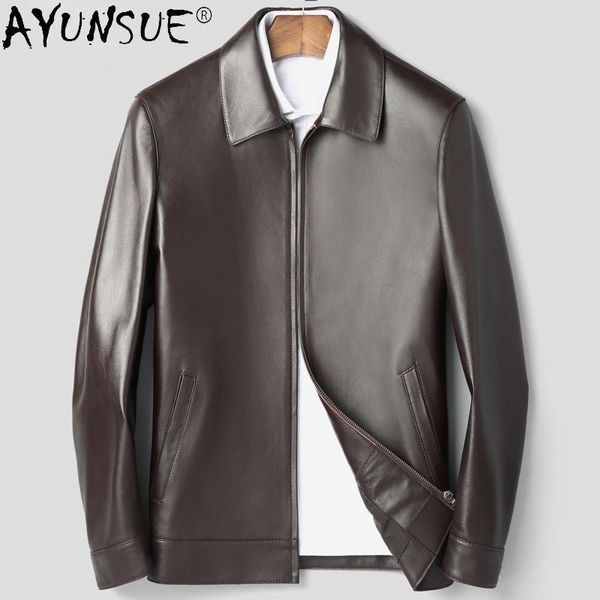 

men's leather & faux ayunsue 100% genuine jackets 2021 winter autumn sheepskin jacket black warm coats chaquetas hombre gmm396