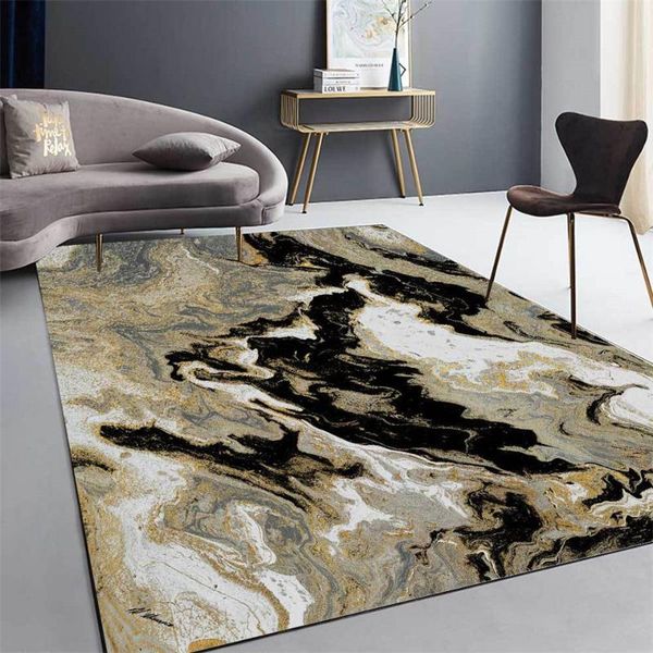 

nordic abstract black seawater printed luxury carpet living room washable bathroom mat anti-slip custom carpet bedroom rug