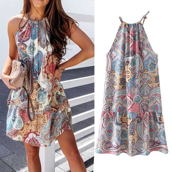 

dress summer tube strap women dress fashion printing casual chic street youth 210601, Black;gray