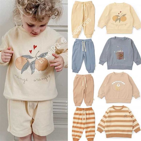 

enkelibb designer kids clothes ks children sweatshirt and sweatpants kawaii for boy girl back to school 211029, Black