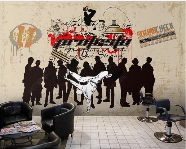 

3d wallpaper custom p mural street dance graffiti modern trend home decor 3d wall murals wallpaper for living room in rolls