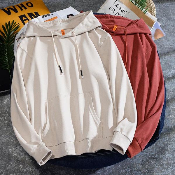 

women's hoodies & sweatshirts s-5xl-20 color basic solid sweater hooded autumn loose youth long sleeve hoodie, Black