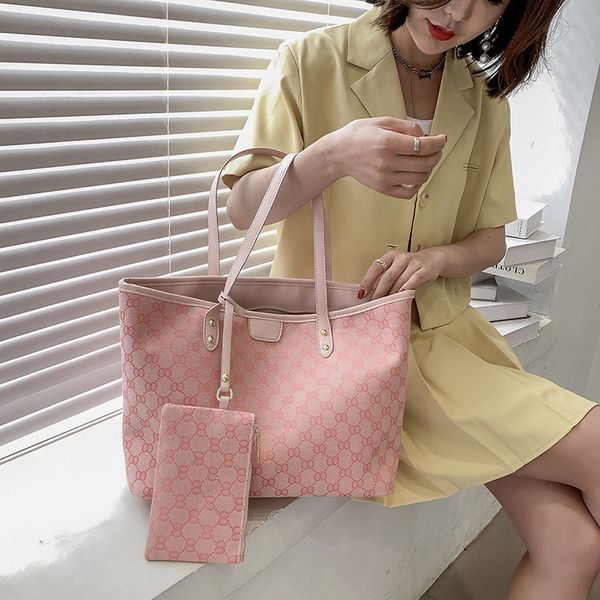 

luxury designer large capacity bag female new fashion shopping simple canvas embroidery single shoulder portable tote bag outlet salepkgi