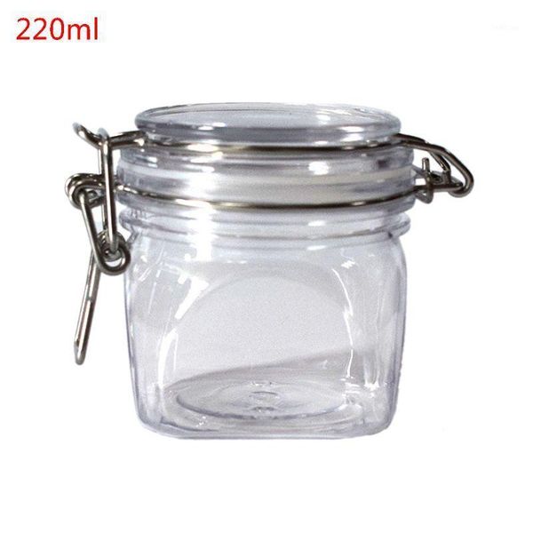 

storage bottles & jars n80b 220ml plastic square clip jar with airtight seal lid kitchen container tableware preserving cosmetic cr