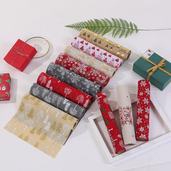 

table cloth merry christmas red snowflake snowman long runner dinner non-slip cotton linen home decor 270cm