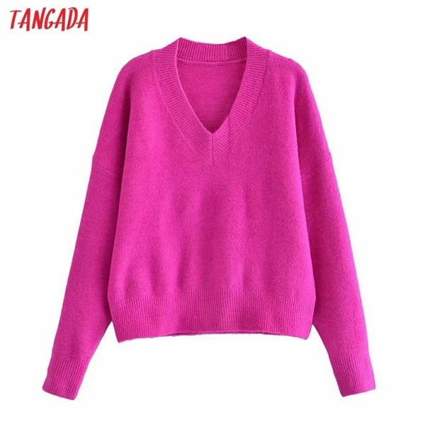 

tangada women warm thick pink oversized knitted sweater jumper long sleeve female pullovers 3h285 211018, White;black