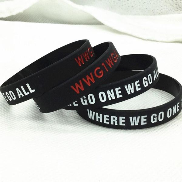 

tennis 1pcs wwg1wga where we go one all silicone wristband bracelet, Golden;silver