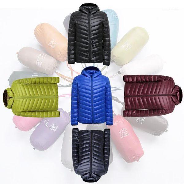 

men's down & parkas 2021 ultra light jacket winter duck jackets men slim long sleeve hooded zipper coats plus size k982091, Black