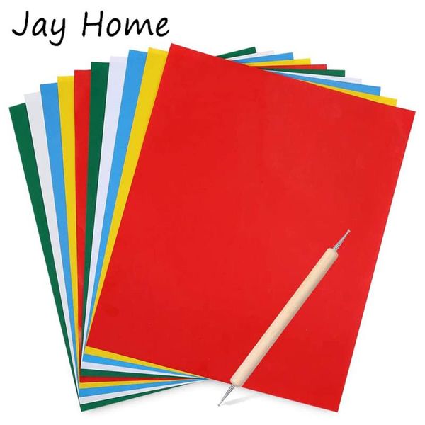 

10pcs embroidery transfer paper with embossing stylus cross stitch carbon water-soluble tracing paper diy sewing accessories, Black