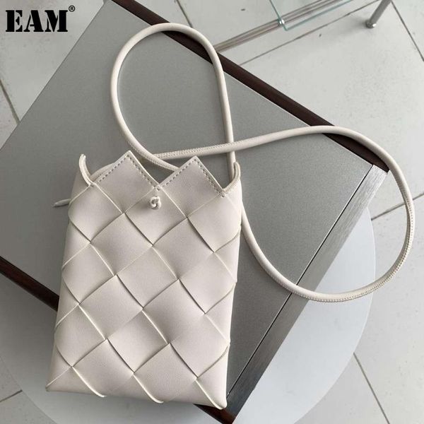 

cross body [eam] women spring weave small quality phone bag pu leather personality all-match crossbody fashion tide 2021 18a2034