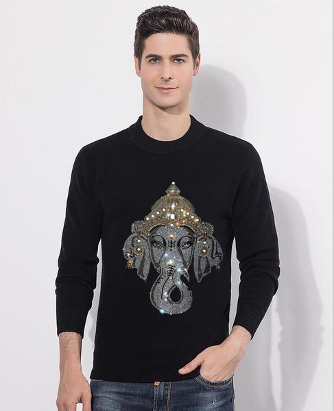 

mens cotton sweater pullovers o-neck sweaters drill autumn male knitting clothing black s-3xl, White;black