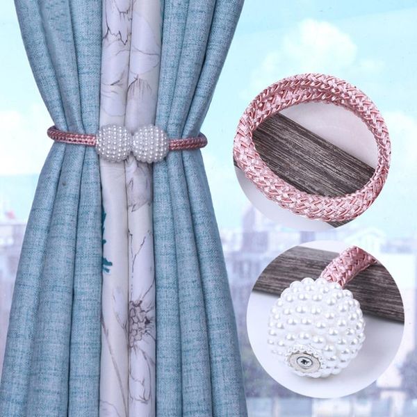 

other home decor pearl straps simple woven curtain buckle clips hook holder non-perforated curtains tape hk-04