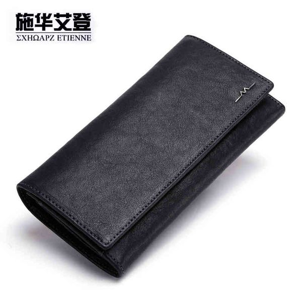 

shihua aiden leather men's wallet long korean business youth zipper handbag fashion, Red;black