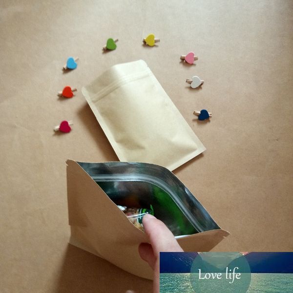20 pz Sigillo Sacchetto di Carta Kraft Sacchetto Sigillabile 15*21 cm per regali dolci e caramelle cibo tè gioielli pacchetto di vendita al dettaglio di carta