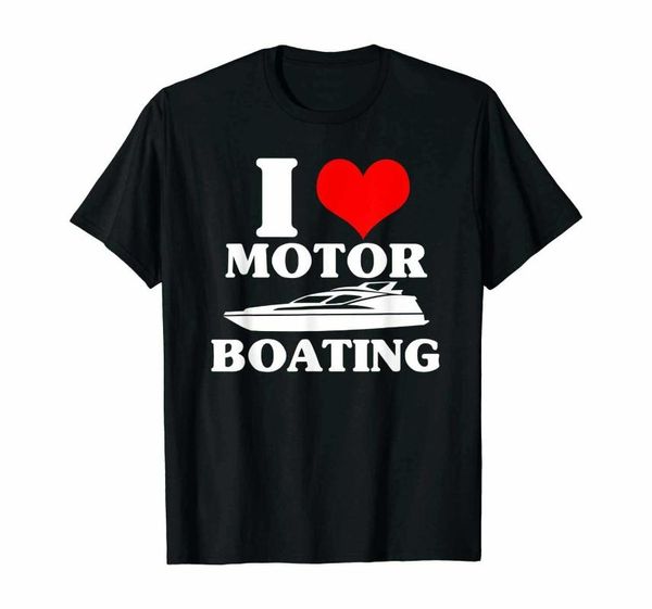 

men's t-shirts retro ich liebe motor bootfahren lustige boater t hemd, White;black