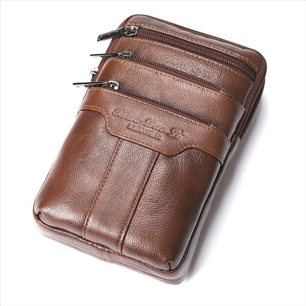 

gold genuine leather belt waist bags men messenger shoulder bags male travel fanny pack phone bag fashion waist packs 2018