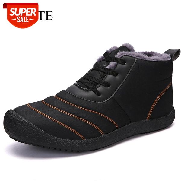 

winter men's shoes for men boots thick fur warm ankle boots men footwear waterproof snow botas hombre winter shoes #tb4i