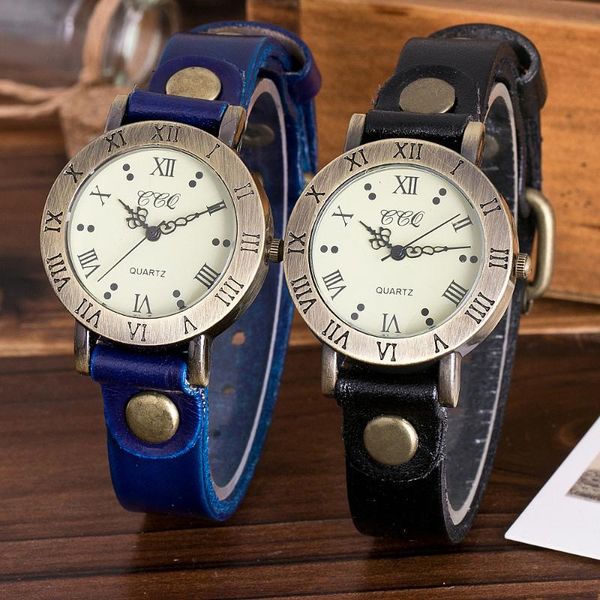 

wristwatches ccq brand genuine leather bracelet roma dial watch casual luxury women quartz wrist relogio feminino, Slivery;brown