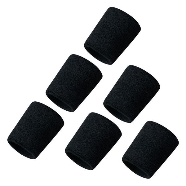 

colorful cloth cotton sweatband sports wristband protector running badminton basketball tennis yoga sweat wristband 6pc, Black;red