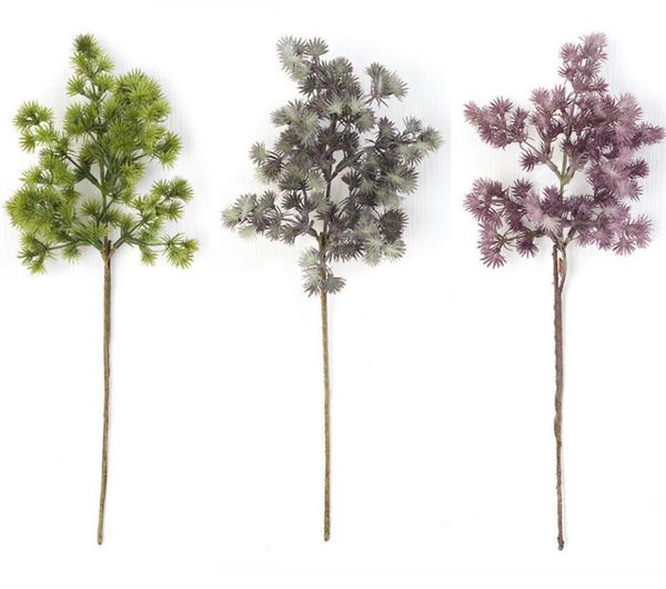 

10pcs artificial pine needle leaf leaves branch flowers for wedding party home holidays venue decoration bouquet diy making