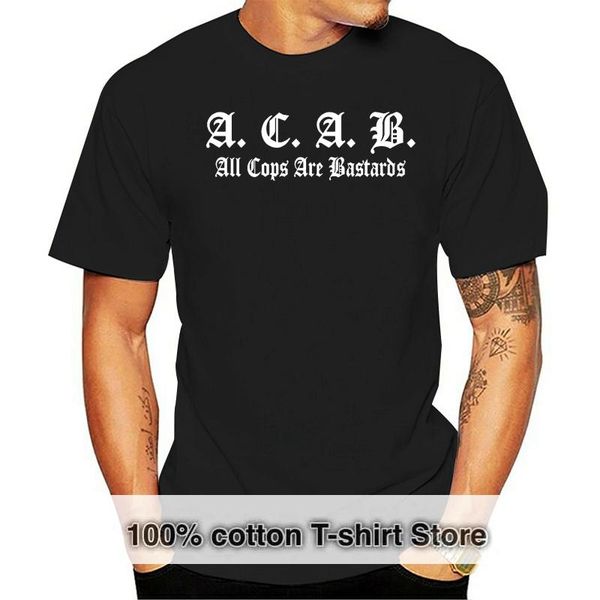 

men's t-shirts 2021 a.c. a.b. t-shirt streetwear shirt chest print all cops are bastards, White;black