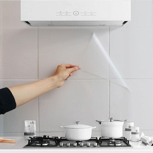 

wallpapers 10pcs/ctn invisible oil resistant stickers kitchen adhesive paper high-temperature wallpaper self-adhesive stove