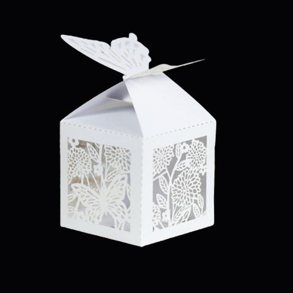 

10pcs butterfly flower laser cut wedding bridal favors gifts box hollow candy boxes with ribbon baby shower wedding party decor